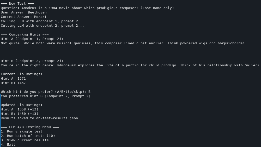 Tests with Elo